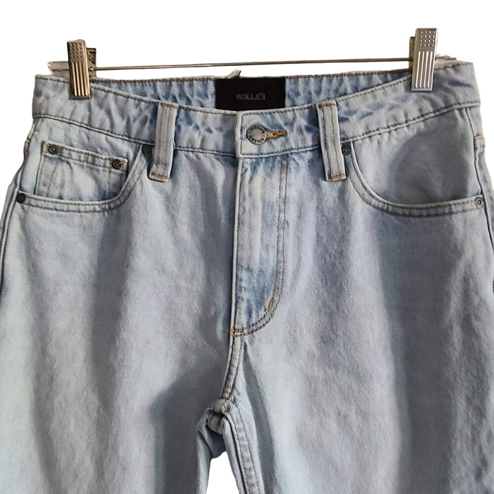 ROLLA'S Relaxo Chop Straight Leg Raw Hem Jeans In Original Bleach 16266C Mens 28 - Picture 4 of 16